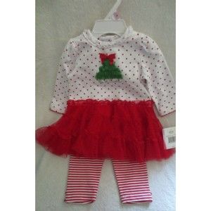 Little Me Baby Girl Outfit 2 Pieces Set /Headband Size 9 Months Christmas New
